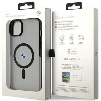 Pouzdro BMW BMHMP14MDSLK iPhone 14 Plus 6,7&quot; černo/černé pevné pouzdro Signature MagSafe