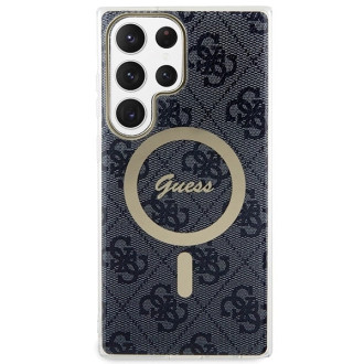 Guess GUHMS23LH4STK S23 Ultra S918 černo/černé pevné pouzdro 4G MagSafe