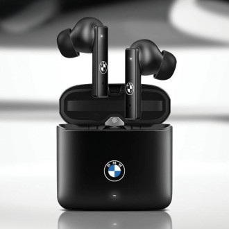 BMW Bluetooth sluchátka BMWSES20AMK TWS + dokovací stanice černá/černá Signature