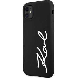 Karl Lagerfeld KLHCN61SKSVGK iPhone 11 / Xr 6,1&quot; černý/černý pevný obal silikonový podpis