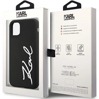 Karl Lagerfeld KLHCN61SKSVGK iPhone 11 / Xr 6,1&quot; černý/černý pevný obal silikonový podpis