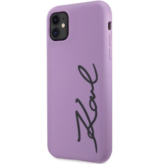 Karl Lagerfeld KLHCN61SKSVGU iPhone 11 / Xr 6,1&quot; fialový/fialový pevný obal silikonový podpis