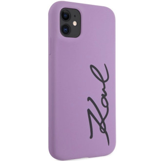 Karl Lagerfeld KLHCN61SKSVGU iPhone 11 / Xr 6,1&quot; fialový/fialový pevný obal silikonový podpis