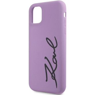 Karl Lagerfeld KLHCN61SKSVGU iPhone 11 / Xr 6,1&quot; fialový/fialový pevný obal silikonový podpis