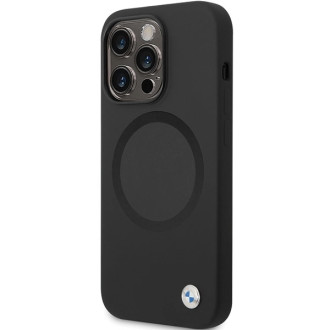 BMW BMHMP14LSILBK2 pouzdro pro iPhone 14 Pro - černé Signature Liquid Silicone MagSafe