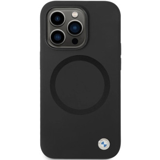 BMW BMHMP14LSILBK2 pouzdro pro iPhone 14 Pro - černé Signature Liquid Silicone MagSafe