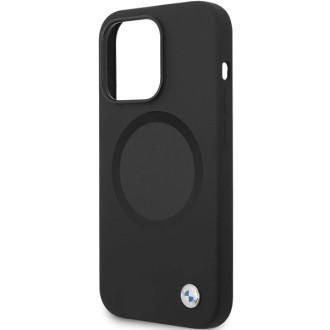 BMW BMHMP14LSILBK2 pouzdro pro iPhone 14 Pro - černé Signature Liquid Silicone MagSafe