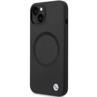 BMW BMHMP14SSILBK2 pouzdro pro iPhone 14 - černé Signature Liquid Silicone MagSafe