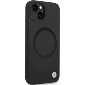 BMW BMHMP14SSILBK2 pouzdro pro iPhone 14 - černé Signature Liquid Silicone MagSafe