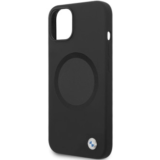 BMW BMHMP14SSILBK2 pouzdro pro iPhone 14 - černé Signature Liquid Silicone MagSafe