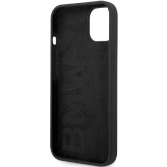 BMW BMHMP14SSILBK2 pouzdro pro iPhone 14 - černé Signature Liquid Silicone MagSafe