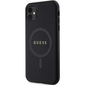 Guess GUHMN61PSAHMCK pouzdro pro iPhone 11 / Xr - černé Saffiano MagSafe