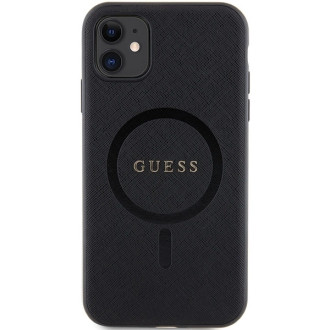 Guess GUHMN61PSAHMCK pouzdro pro iPhone 11 / Xr - černé Saffiano MagSafe