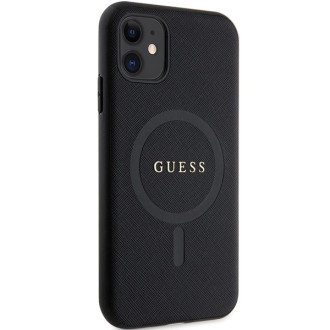 Guess GUHMN61PSAHMCK pouzdro pro iPhone 11 / Xr - černé Saffiano MagSafe