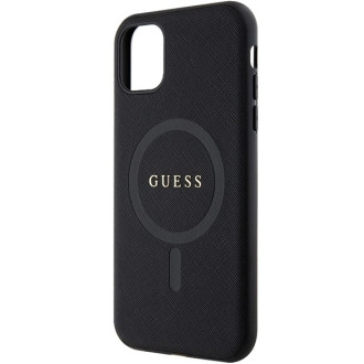 Guess GUHMN61PSAHMCK pouzdro pro iPhone 11 / Xr - černé Saffiano MagSafe