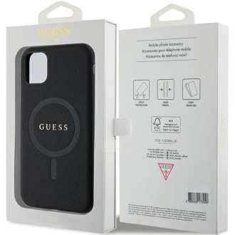 Guess GUHMN61PSAHMCK pouzdro pro iPhone 11 / Xr - černé Saffiano MagSafe