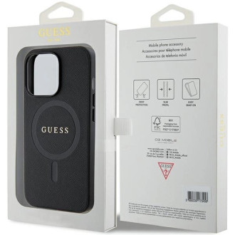 Pouzdro Guess GUHMP13LPSAHMCK pro iPhone 13 Pro / 13 - černé Saffiano MagSafe