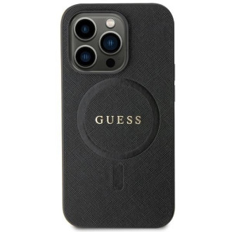 Pouzdro Guess GUHMP13LPSAHMCK pro iPhone 13 Pro / 13 - černé Saffiano MagSafe