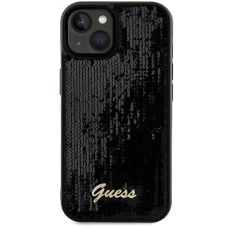 Guess Sequin Script Kovové pouzdro pro iPhone 15 - černé