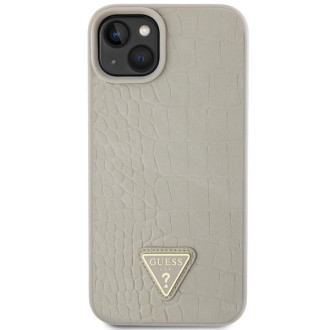 Guess GUHCP15SPCRTHCD iPhone 15 6,1&quot; zlato/zlatý pevný obal Croco Triangle Metal Logo