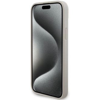 Guess GUHCP15SPCRTHCD iPhone 15 6,1&quot; zlato/zlatý pevný obal Croco Triangle Metal Logo
