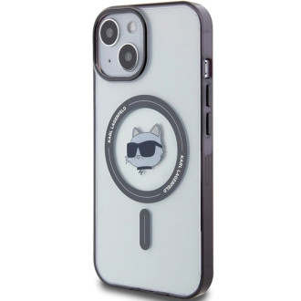 Karl Lagerfeld KLHMP15MHCHNOTK iPhone 15 Plus 6,7&quot; průhledný pevný obal IML Choupette`s Head MagSafe