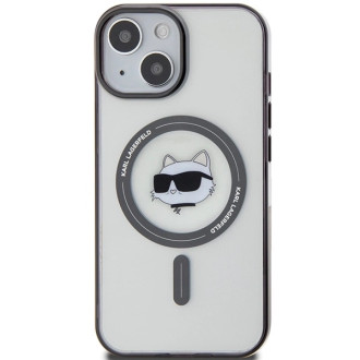 Karl Lagerfeld KLHMP15MHCHNOTK iPhone 15 Plus 6,7&quot; průhledný pevný obal IML Choupette`s Head MagSafe