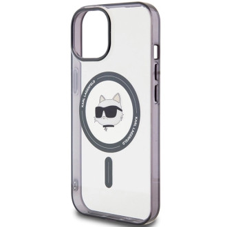 Karl Lagerfeld KLHMP15MHCHNOTK iPhone 15 Plus 6,7&quot; průhledný pevný obal IML Choupette`s Head MagSafe