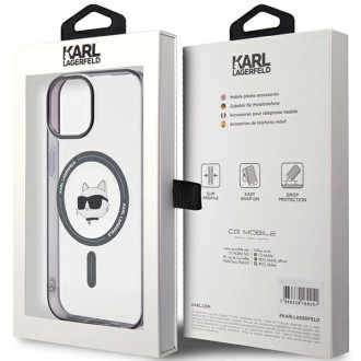 Karl Lagerfeld KLHMP15MHCHNOTK iPhone 15 Plus 6,7&quot; průhledný pevný obal IML Choupette`s Head MagSafe