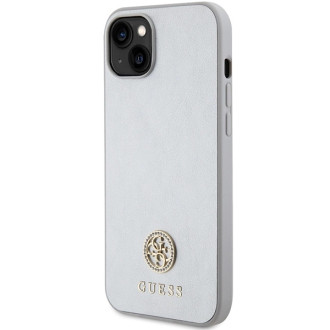 Guess GUHCP15SPS4DGPS iPhone 15 6,1&quot; stříbrný/stříbrný pevný obal Strass Metal Logo