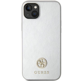 Guess GUHCP15SPS4DGPS iPhone 15 6,1&quot; stříbrný/stříbrný pevný obal Strass Metal Logo