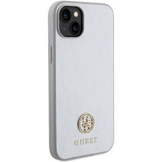Guess GUHCP15SPS4DGPS iPhone 15 6,1&quot; stříbrný/stříbrný pevný obal Strass Metal Logo