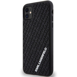 Karl Lagerfeld KLHCN613DMKRLK iPhone 11 / Xr 6,1&quot; černý/černý pevný obal 3D Rubber Multi Logo