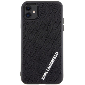 Karl Lagerfeld KLHCN613DMKRLK iPhone 11 / Xr 6,1&quot; černý/černý pevný obal 3D Rubber Multi Logo