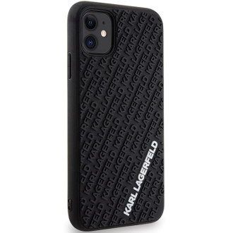 Karl Lagerfeld KLHCN613DMKRLK iPhone 11 / Xr 6,1&quot; černý/černý pevný obal 3D Rubber Multi Logo