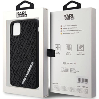 Karl Lagerfeld KLHCN613DMKRLK iPhone 11 / Xr 6,1&quot; černý/černý pevný obal 3D Rubber Multi Logo
