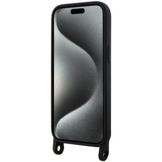Karl Lagerfeld KLHCP15SSCBSCNK iPhone 15 6,1&quot; pevný obal černo/černý Crossbody silikonová chupette