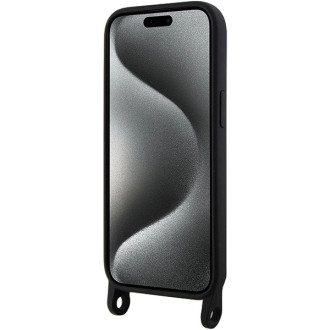 Karl Lagerfeld KLHCP15SSCBSKNK iPhone 15 6,1&quot; pevný obal černo/černý Crossbody silikonový Ikonik