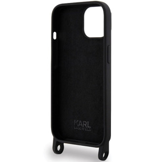 Karl Lagerfeld KLHCP15SSCBSKNK iPhone 15 6,1&quot; pevný obal černo/černý Crossbody silikonový Ikonik
