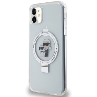 Karl Lagerfeld KLHMN61HMRSKCH iPhone 11 / Xr 6,1&quot; bílé/bílé pevné pouzdro Ring Stand Karl&amp;Choupette MagSafe