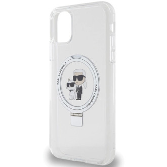 Karl Lagerfeld KLHMN61HMRSKCH iPhone 11 / Xr 6,1&quot; bílé/bílé pevné pouzdro Ring Stand Karl&amp;Choupette MagSafe