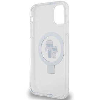 Karl Lagerfeld KLHMN61HMRSKCH iPhone 11 / Xr 6,1&quot; bílé/bílé pevné pouzdro Ring Stand Karl&amp;Choupette MagSafe