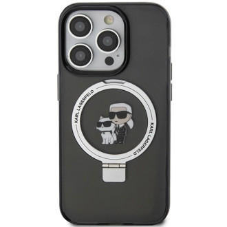 Karl Lagerfeld KLHMP13LHMRSKCK iPhone 13 Pro 6,1&quot; černo/černé pevné pouzdro Ring Stand Karl&amp;Choupette MagSafe