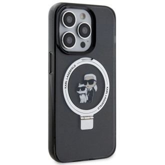 Karl Lagerfeld KLHMP13LHMRSKCK iPhone 13 Pro 6,1&quot; černo/černé pevné pouzdro Ring Stand Karl&amp;Choupette MagSafe
