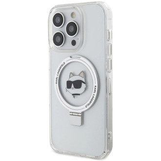 Karl Lagerfeld KLHMP15LHMRSCHH iPhone 15 Pro 6,1&quot; bílé/bílé pevné pouzdro Ring Stand Choupette Head MagSafe