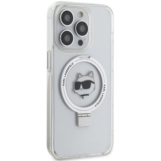 Karl Lagerfeld KLHMP15LHMRSCHH iPhone 15 Pro 6,1&quot; bílé/bílé pevné pouzdro Ring Stand Choupette Head MagSafe