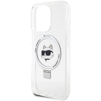Karl Lagerfeld KLHMP15LHMRSCHH iPhone 15 Pro 6,1&quot; bílé/bílé pevné pouzdro Ring Stand Choupette Head MagSafe