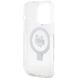 Karl Lagerfeld KLHMP15LHMRSCHH iPhone 15 Pro 6,1&quot; bílé/bílé pevné pouzdro Ring Stand Choupette Head MagSafe