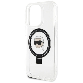 Karl Lagerfeld KLHMP15LHMRSKHH iPhone 15 Pro 6,1&quot; bílé/bílé pevné pouzdro Ring Stand Karl Head MagSafe