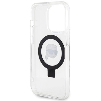 Karl Lagerfeld KLHMP15LHMRSKHH iPhone 15 Pro 6,1&quot; bílé/bílé pevné pouzdro Ring Stand Karl Head MagSafe
